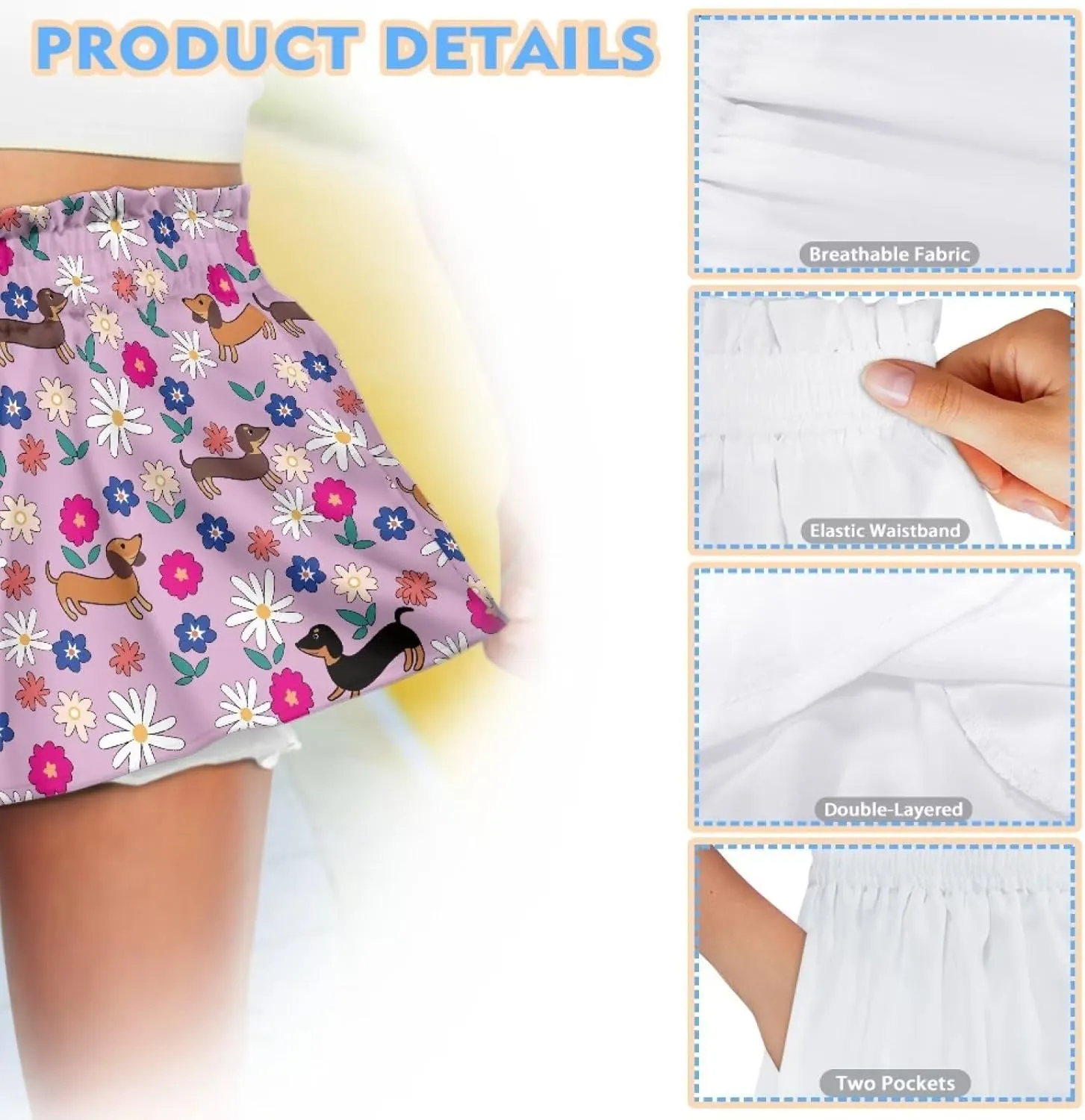 Shorts for Girls 1-16 Years Old Girls Athletic Shorts Kids Summer School High Waist Butterfly Shorts