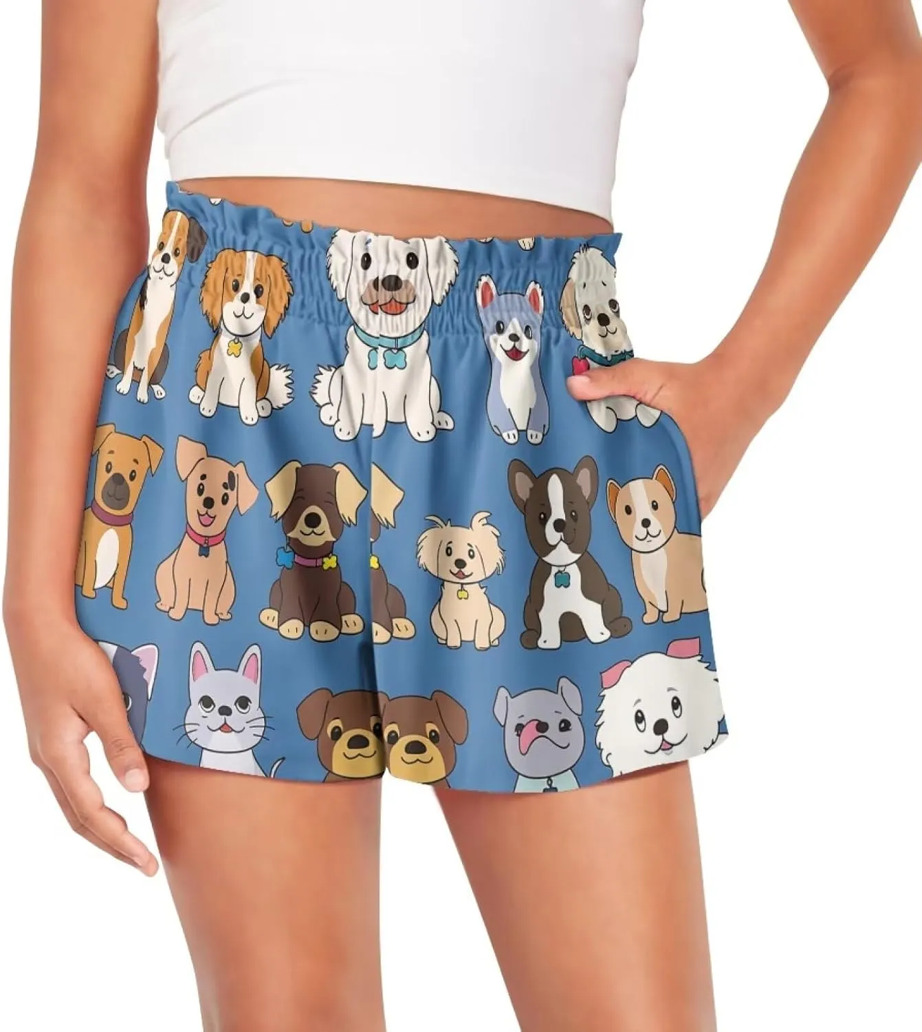 Shorts for Girls 1-16 Years Old Girls Athletic Shorts Kids Summer School High Waist Butterfly Shorts