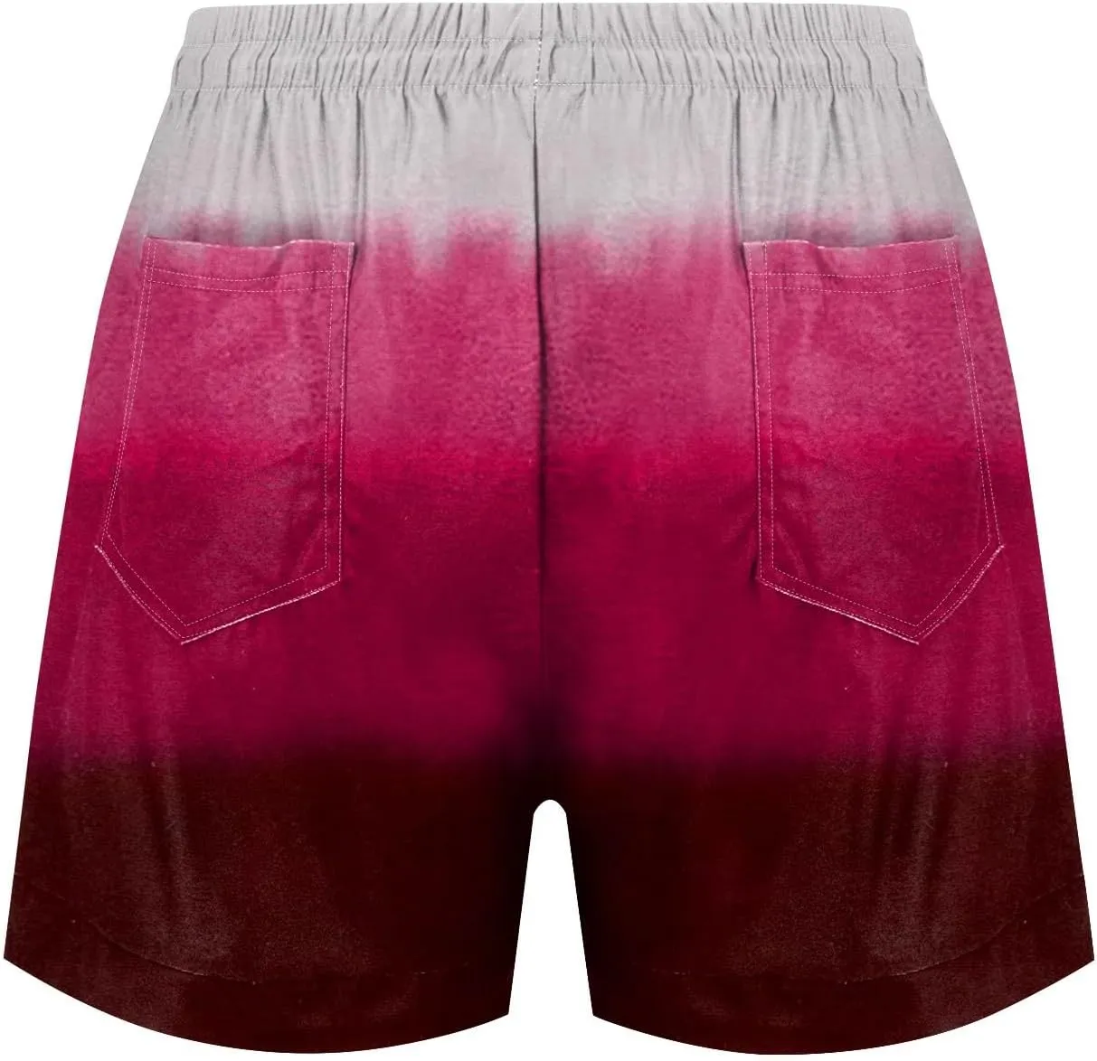 Shorts for Women Summer Linen Shorts Elastic Waist Shorts Casual Beach Shorts Wide Leg Shorts with Pockets
