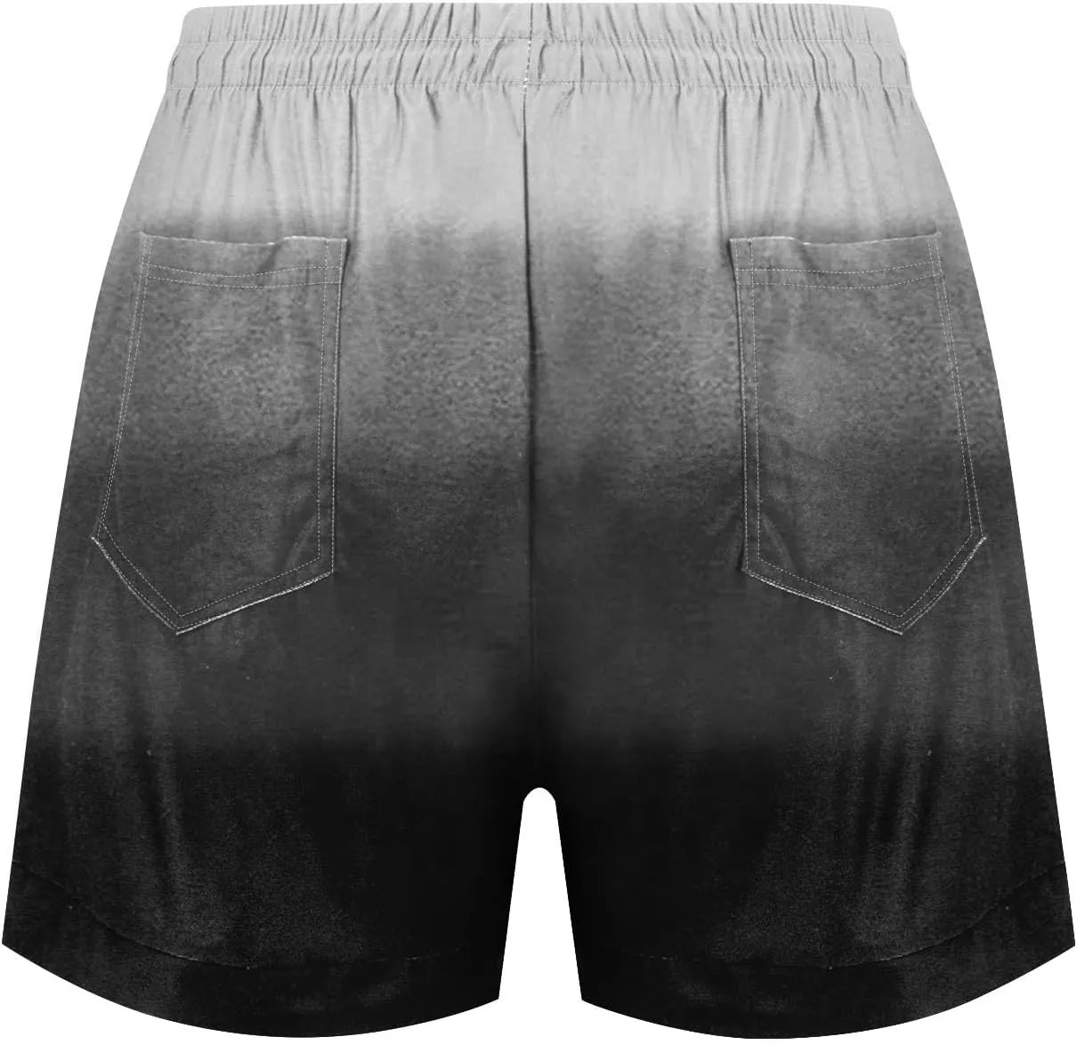 Shorts for Women Summer Linen Shorts Elastic Waist Shorts Casual Beach Shorts Wide Leg Shorts with Pockets