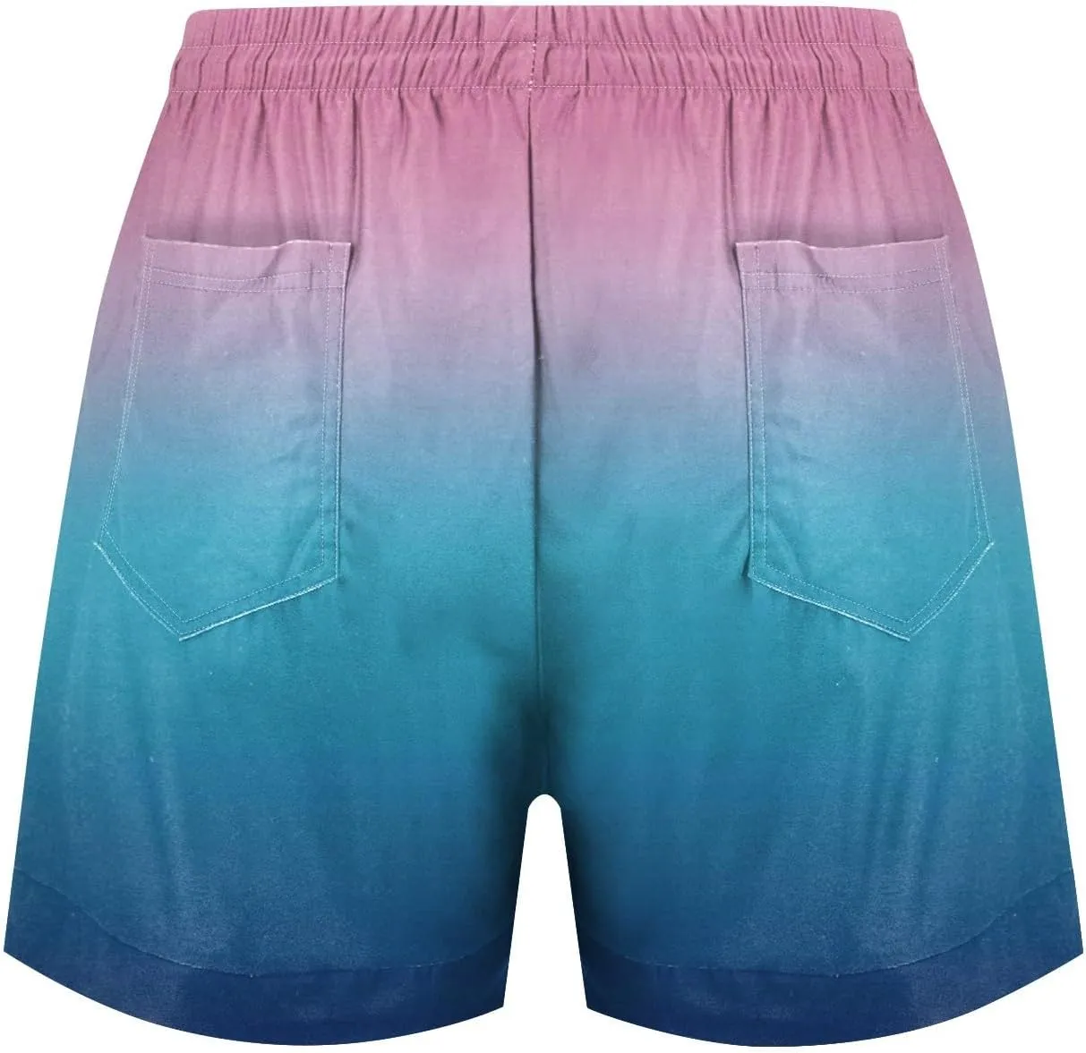 Shorts for Women Summer Linen Shorts Elastic Waist Shorts Casual Beach Shorts Wide Leg Shorts with Pockets