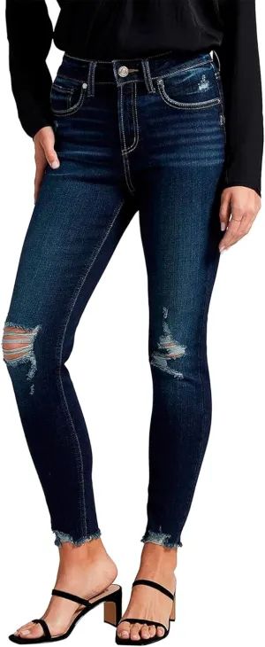 Silver Jeans Co. Women's Avery High Rise Curvy Fit Skinny Jeans
