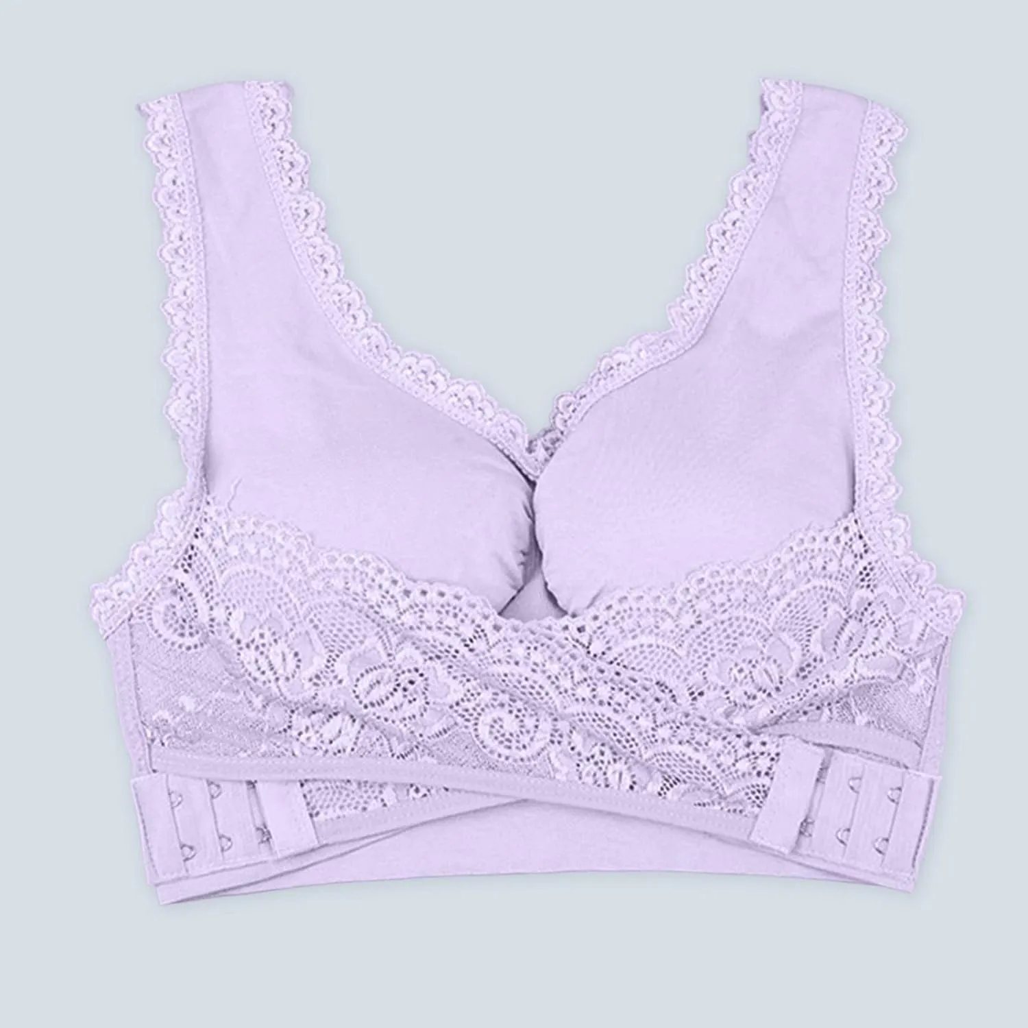 Sports Bras for Women Front Criss Cross Bras Side Buckle Lace Sports Bras Wireless Push Up Seamless Bra with Removable Pad