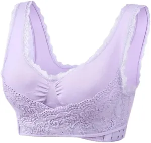 Sports Bras for Women Front Criss Cross Bras Side Buckle Lace Sports Bras Wireless Push Up Seamless Bra with Removable Pad