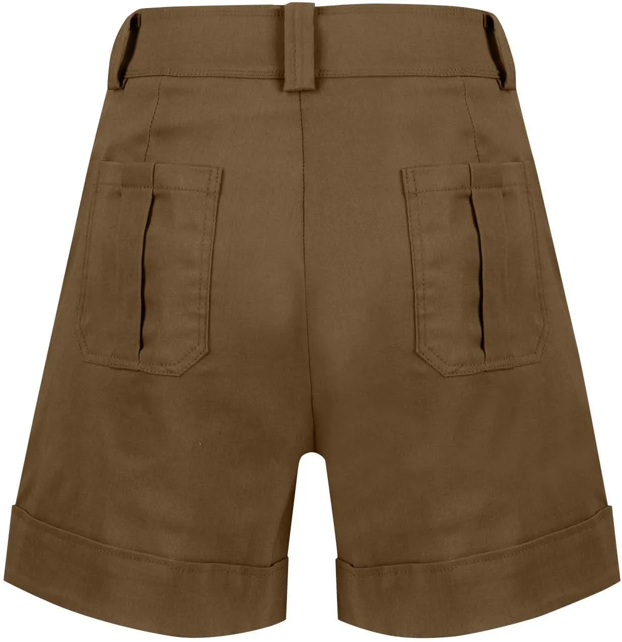 Stretch Twill Shorts Women Elastic High Waisted Denim Shorts Pull On Chino Shorts Summer Bermuda Shorts with Pockets