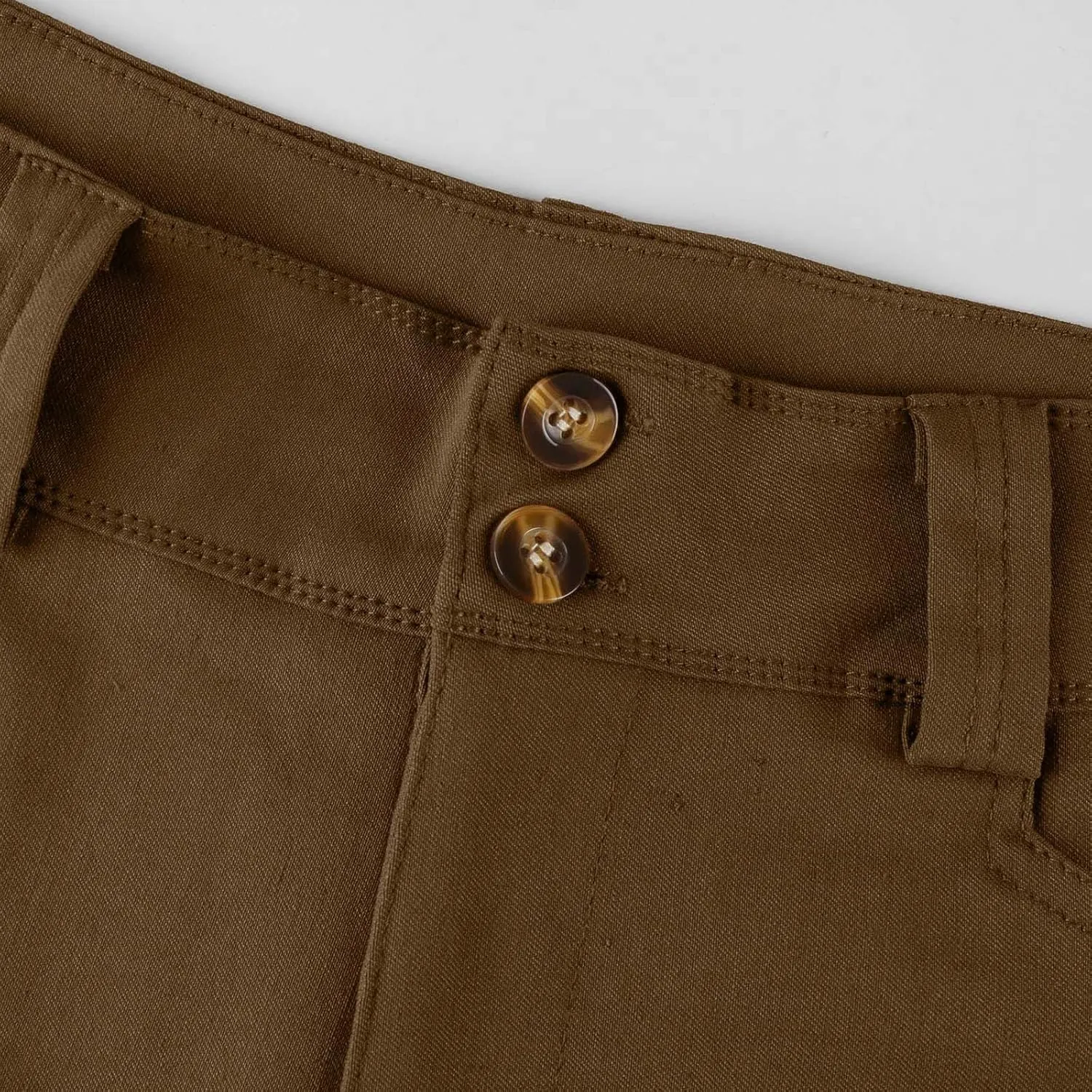 Stretch Twill Shorts Women Elastic High Waisted Denim Shorts Pull On Chino Shorts Summer Bermuda Shorts with Pockets