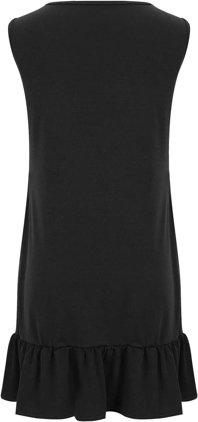 Summer Dresses for Women 2025 Sleeveless Crewneck Short Dress Trendy Plus Size Mini Dress