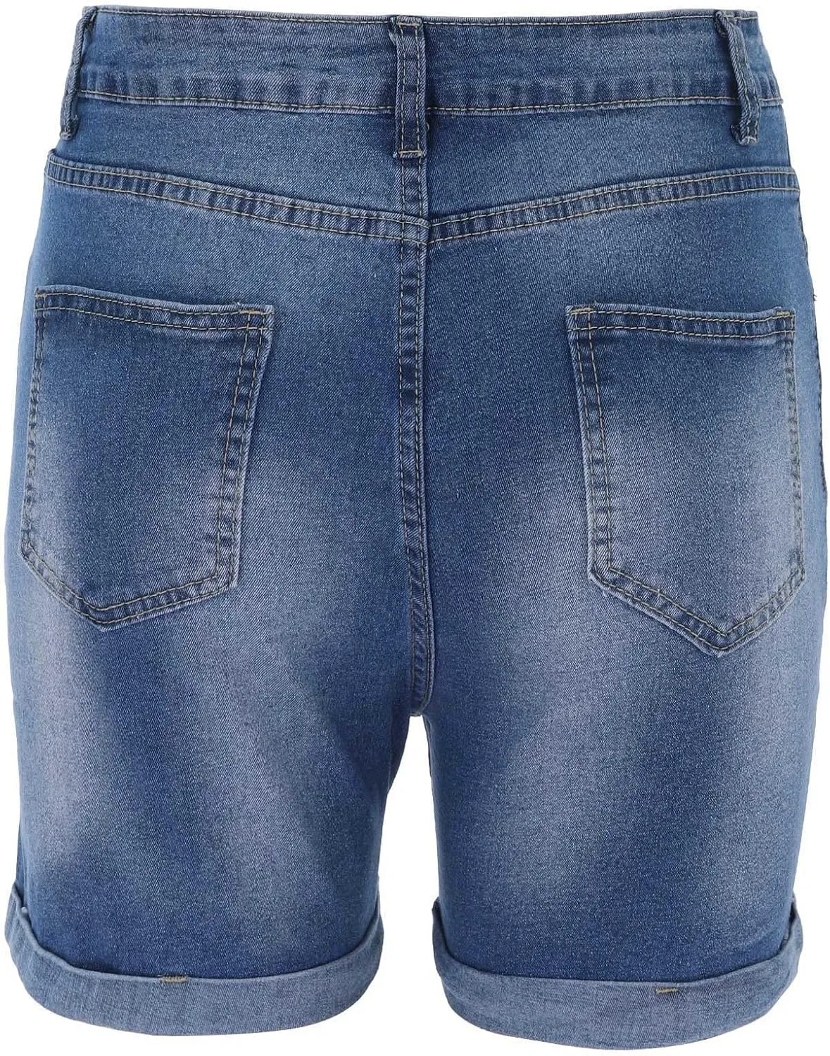 Summer Shorts for Women High Waisted Mid Rise Women's Jean Shorts Frayed Ripped Raw Hem Stretchy Shorts for Women