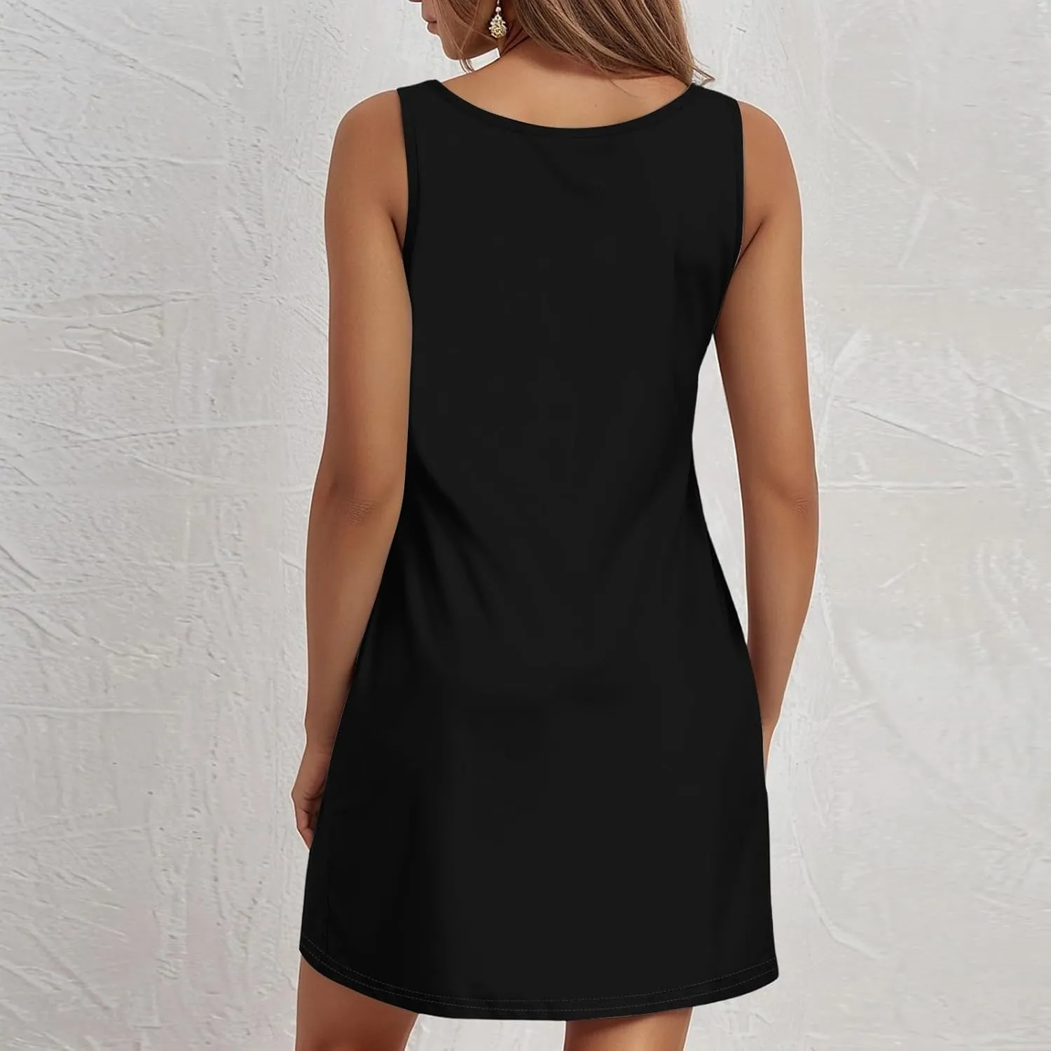 Sundresses for Women-2025 Summer Beach Casual Sleeveless Boho Modest Wrap Tank Dress with Pockets