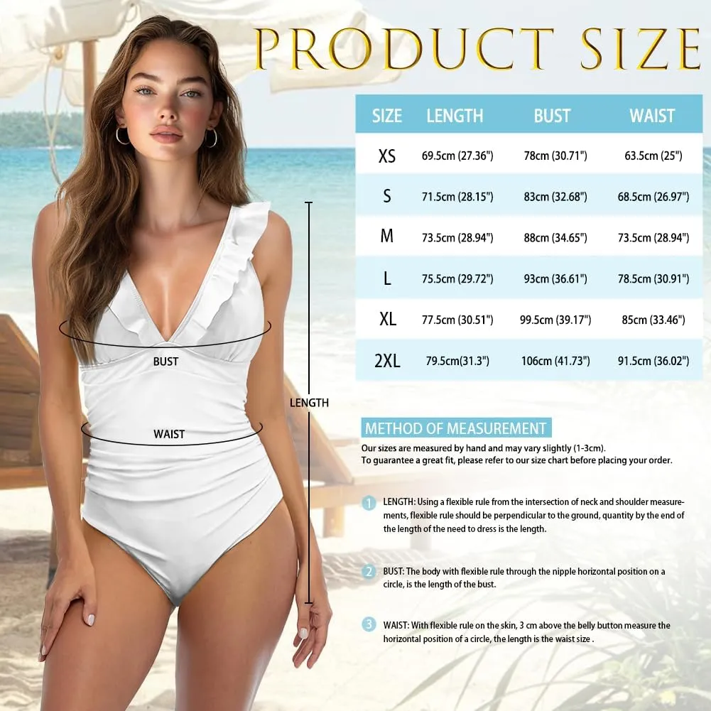 Suobstales Tummy Control Swimsuits for Women Slimming One Piece Bathing Suit Retro Ruched Push Up Vintage Padded Swimwear