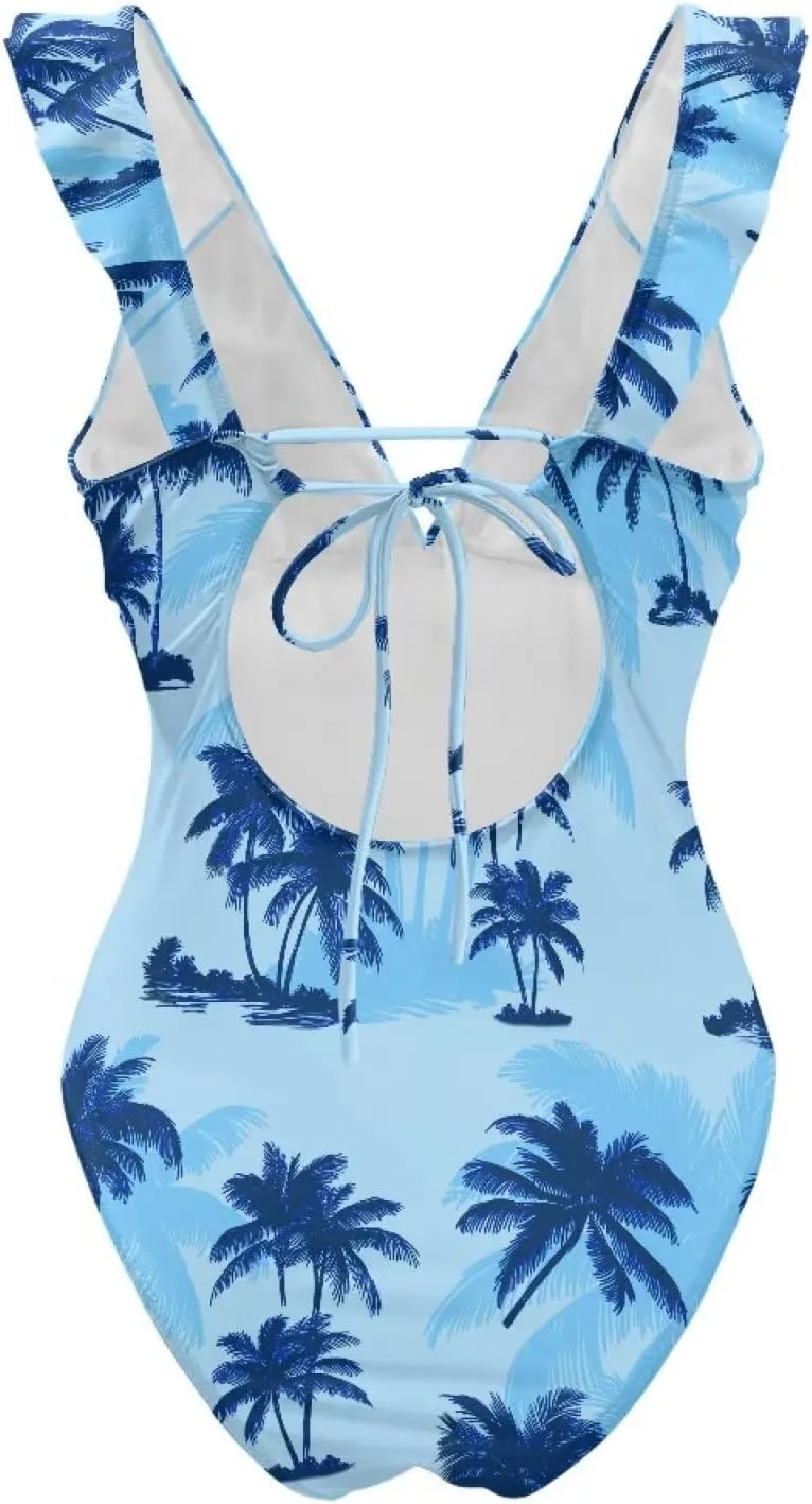 Suobstales Tummy Control Swimsuits for Women Slimming One Piece Bathing Suit Retro Ruched Push Up Vintage Padded Swimwear