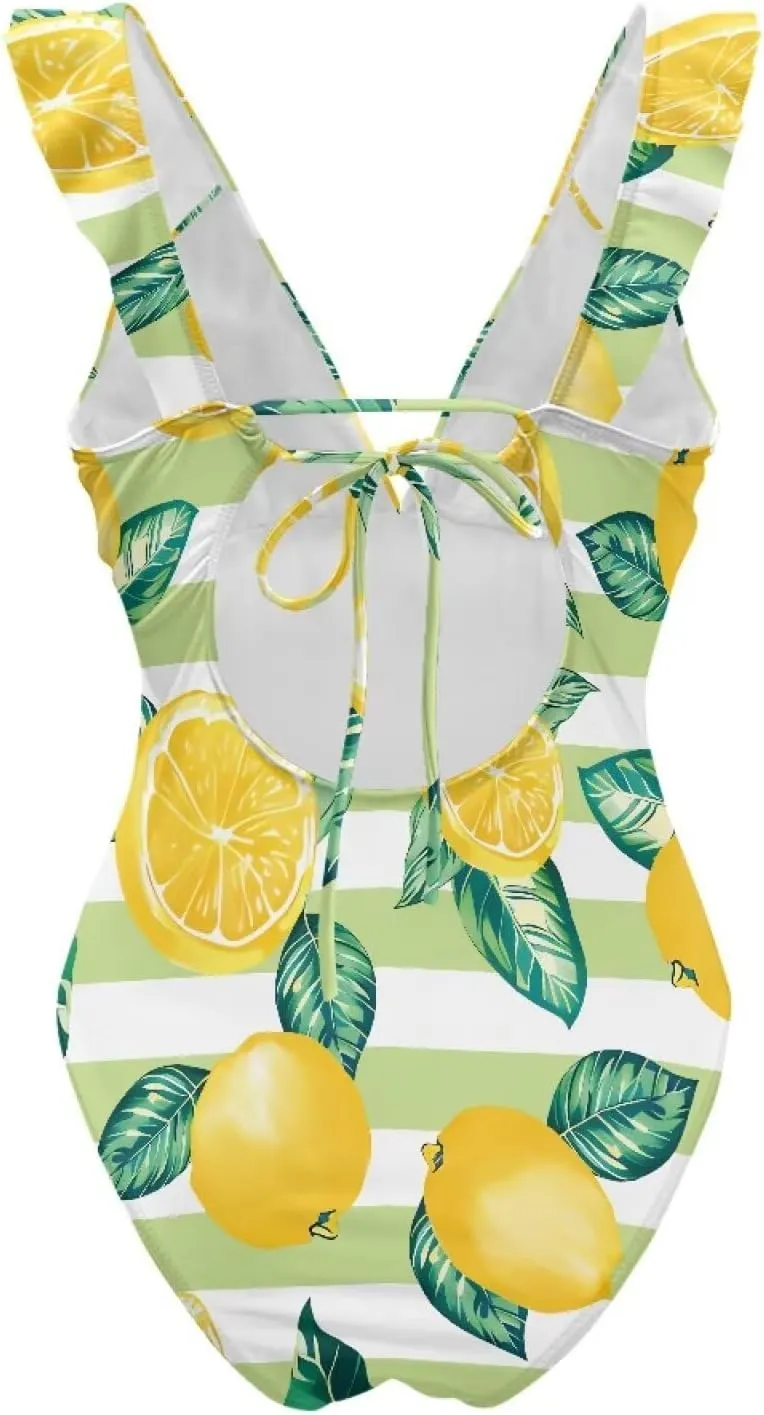 Suobstales Tummy Control Swimsuits for Women Slimming One Piece Bathing Suit Retro Ruched Push Up Vintage Padded Swimwear