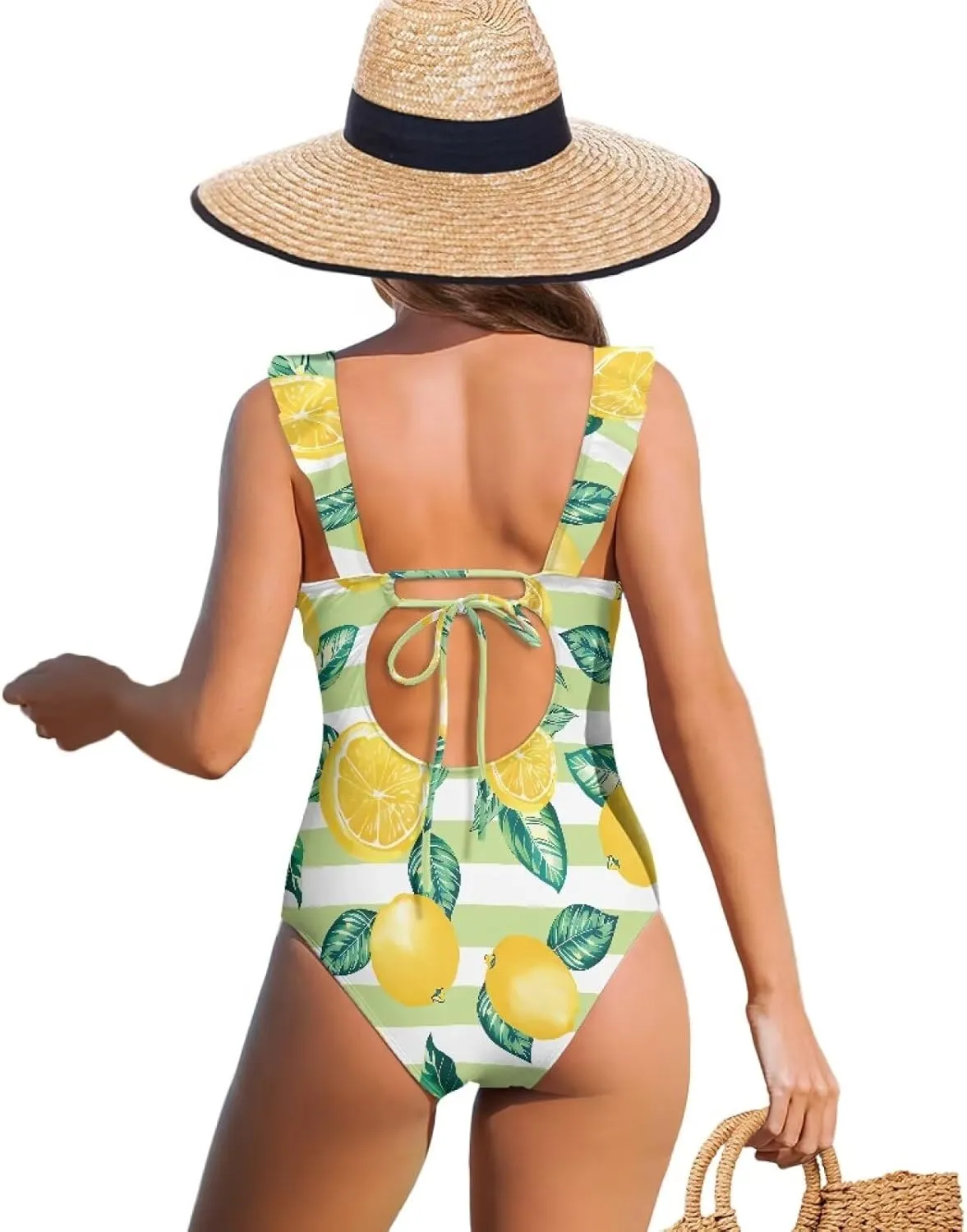 Suobstales Tummy Control Swimsuits for Women Slimming One Piece Bathing Suit Retro Ruched Push Up Vintage Padded Swimwear