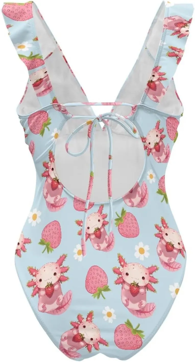 Suobstales Tummy Control Swimsuits for Women Slimming One Piece Bathing Suit Retro Ruched Push Up Vintage Padded Swimwear