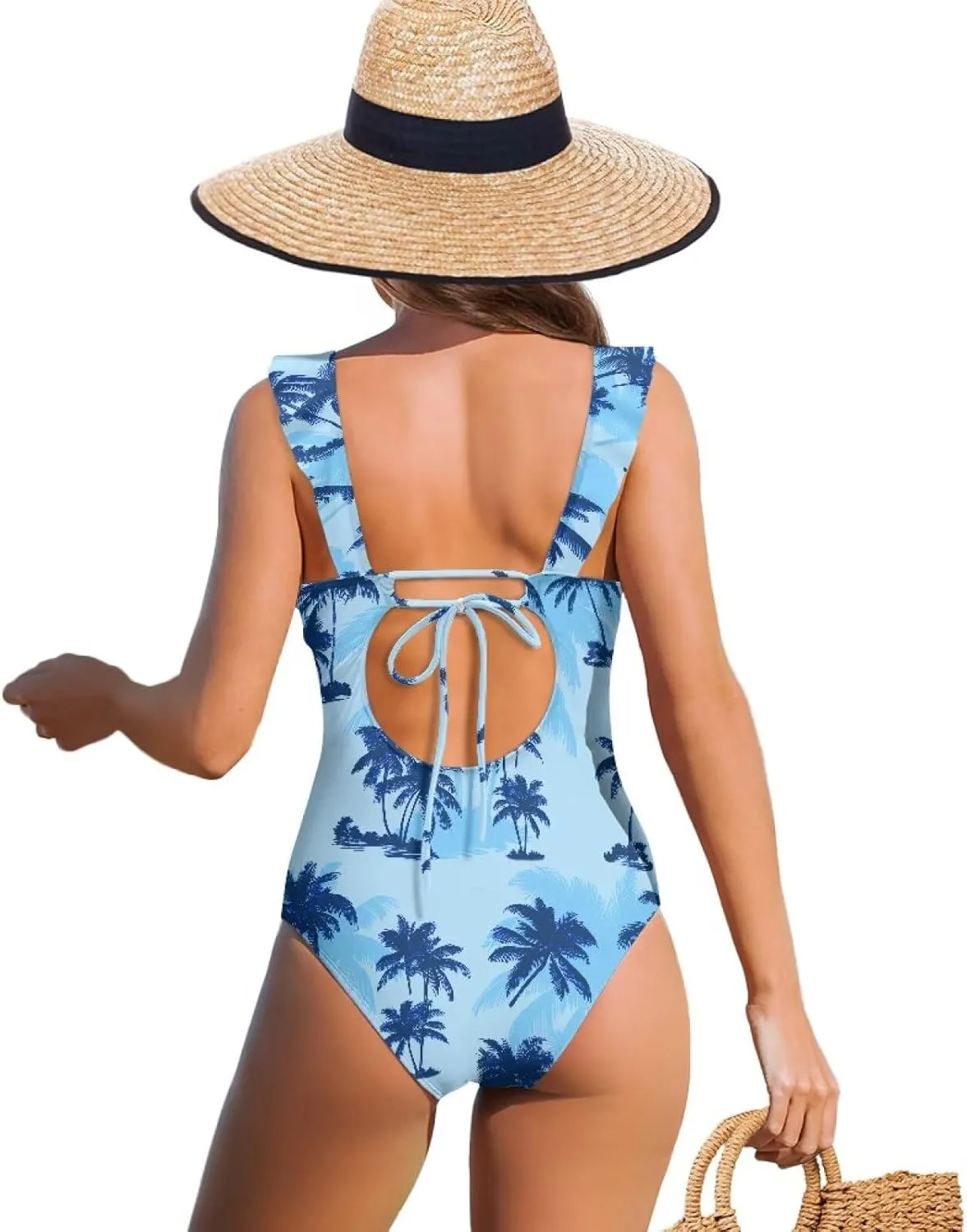 Suobstales Tummy Control Swimsuits for Women Slimming One Piece Bathing Suit Retro Ruched Push Up Vintage Padded Swimwear