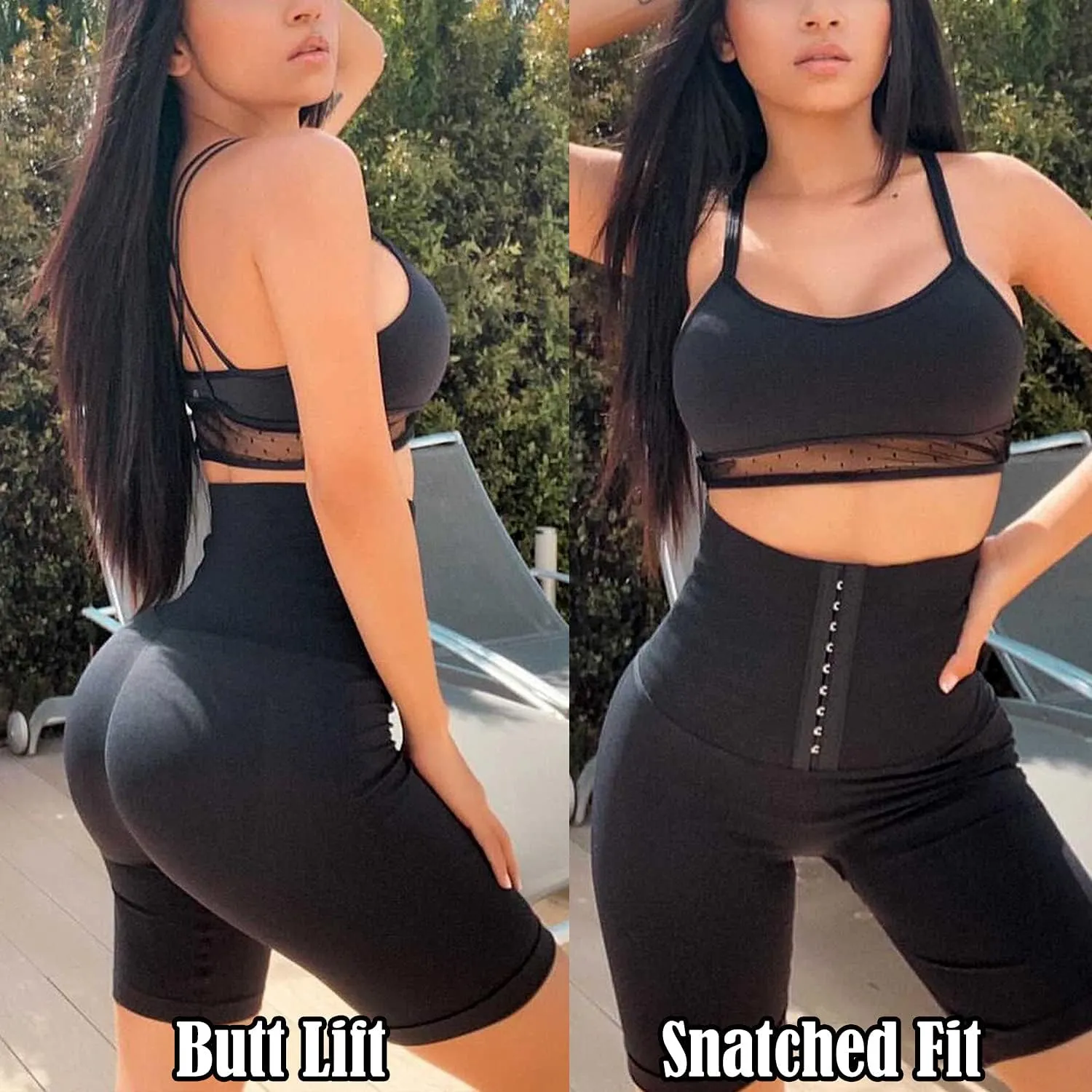 Super High Waist Corset Shorts Waist Trainner Yoga Shorts with Corset