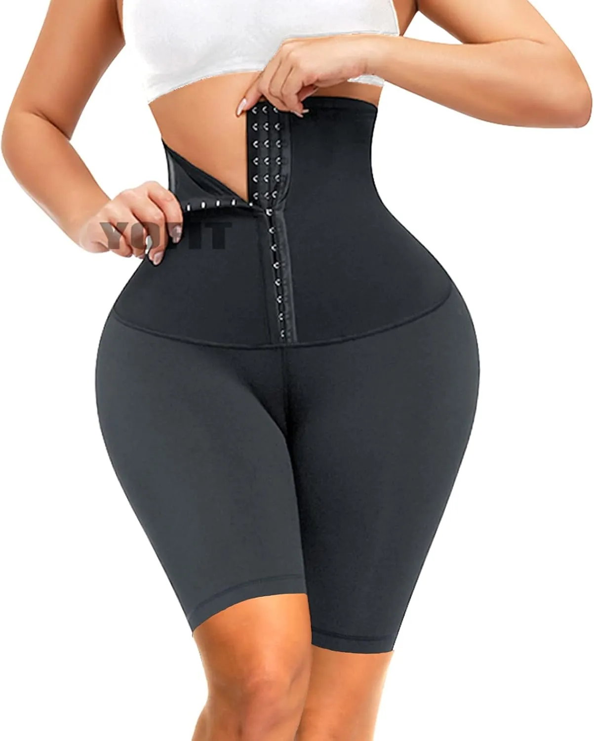 Super High Waist Corset Shorts Waist Trainner Yoga Shorts with Corset
