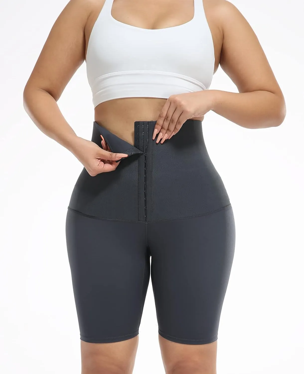Super High Waist Corset Shorts Waist Trainner Yoga Shorts with Corset