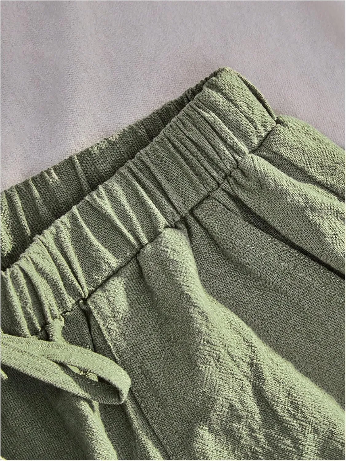 SweatyRocks Women's 2 Pack Linen Shorts with Pocket High Waist Wide Leg Summer Shorts