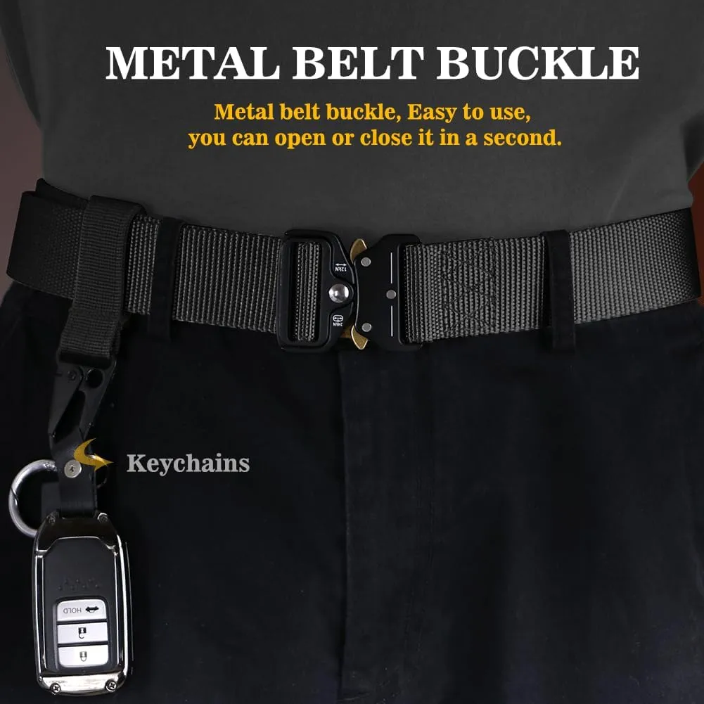 Tactical Belt, Military Nylon Web Belt for men, with Heavy Duty Quick Release Buckle, police Belt used for military training