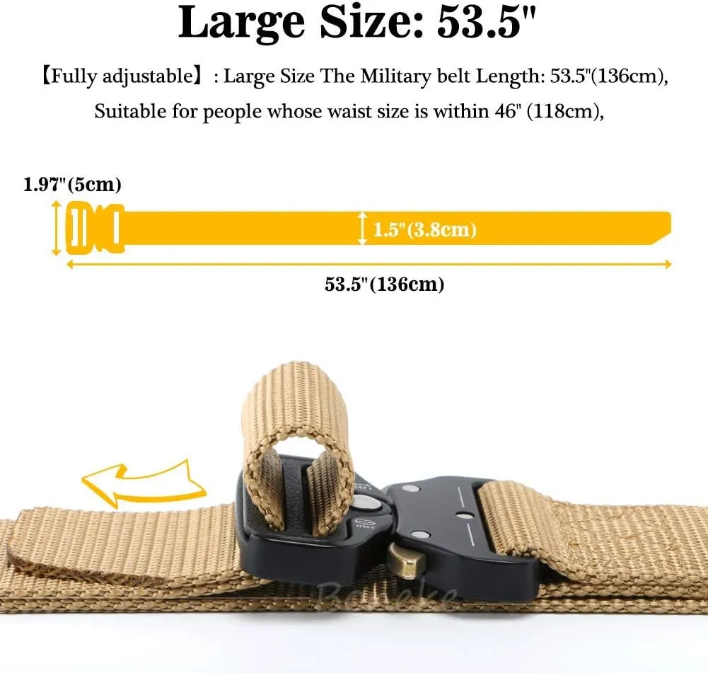 Tactical Belt, Military Nylon Web Belt for men, with Heavy Duty Quick Release Buckle, police Belt used for military training