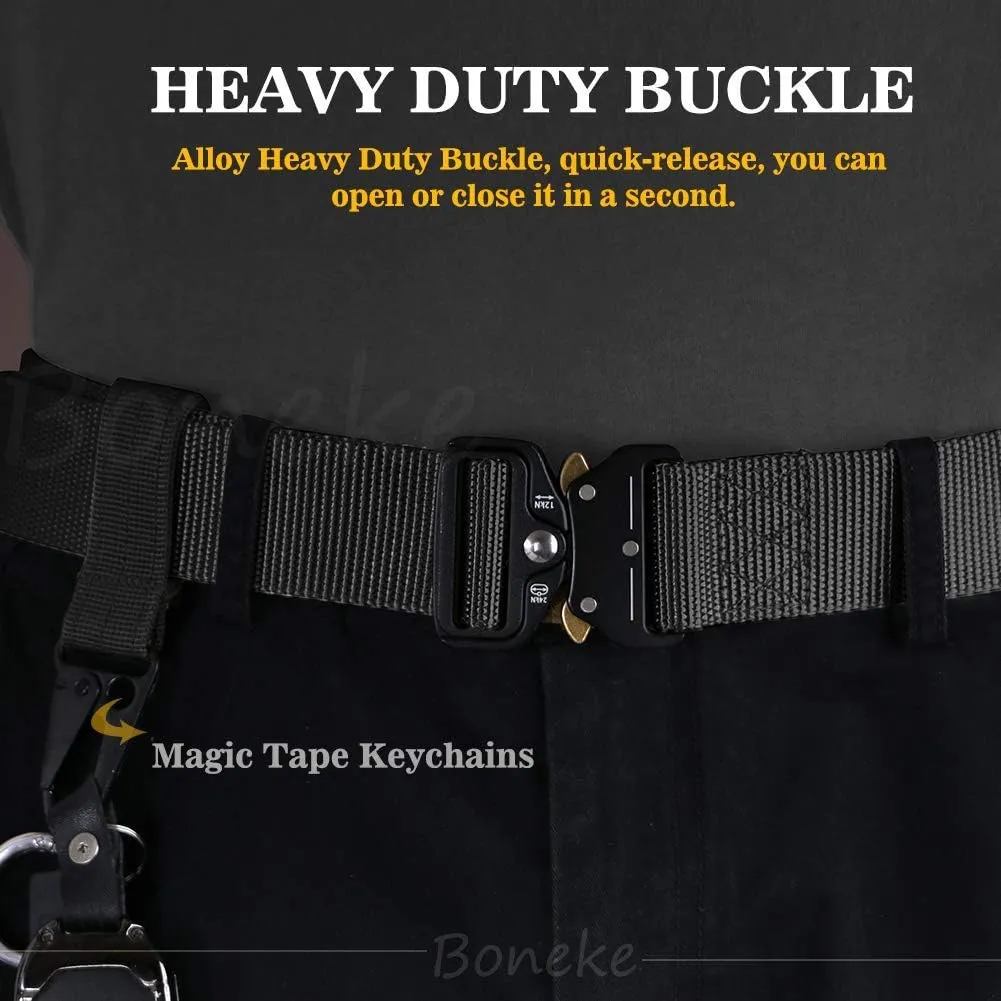Tactical Belt, Military Nylon Web Belt for men, with Heavy Duty Quick Release Buckle, police Belt used for military training