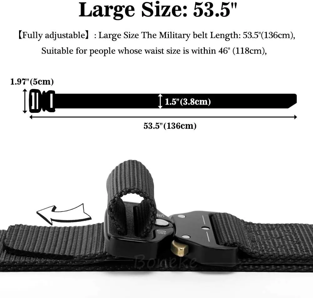 Tactical Belt, Military Nylon Web Belt for men, with Heavy Duty Quick Release Buckle, police Belt used for military training