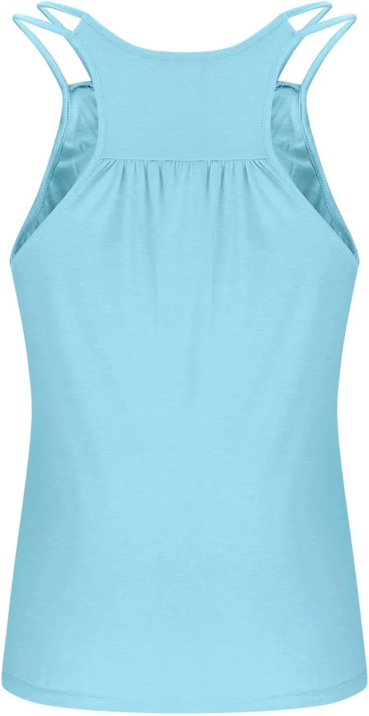 Tank Top with Built in Bra for Women Sports Cute Cami Shirts Summer Workout Camisoles Sleeveless Under Clothes