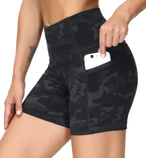 THE GYM PEOPLE Women's High Waist Workout Shorts Breathable Dolphin Split Elastic Lounge Yoga Shorts
