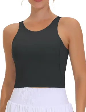 THE GYM PEOPLE Women's Sports Bra Sleeveless Workout Tank Tops Running Yoga Cropped Tops with Removable Padded