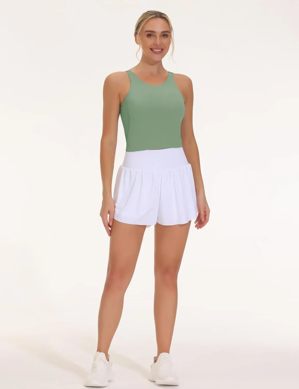 THE GYM PEOPLE Women's Sports Bra Sleeveless Workout Tank Tops Running Yoga Cropped Tops with Removable Padded