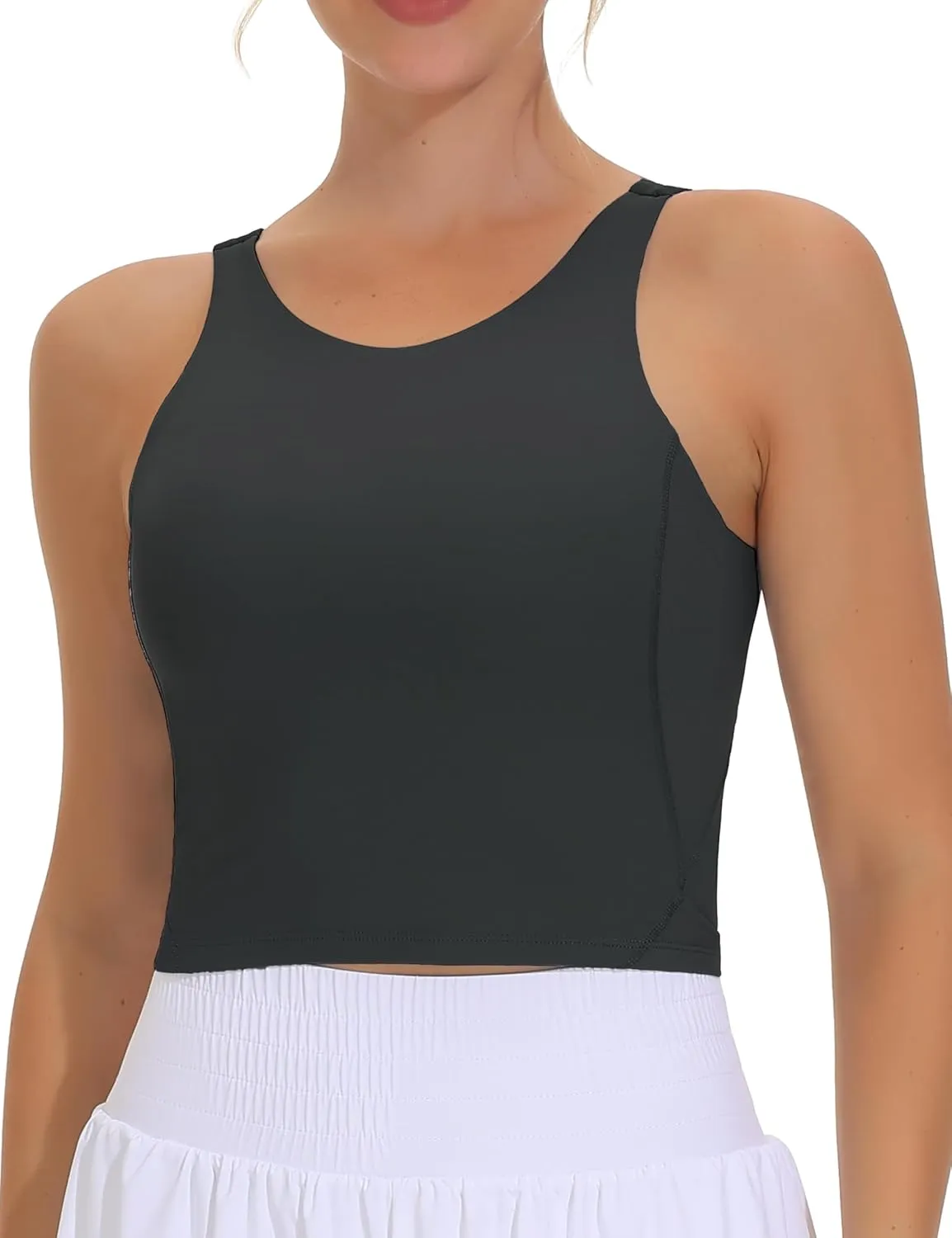 THE GYM PEOPLE Women's Sports Bra Sleeveless Workout Tank Tops Running Yoga Cropped Tops with Removable Padded