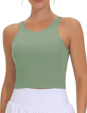 THE GYM PEOPLE Women's Sports Bra Sleeveless Workout Tank Tops Running Yoga Cropped Tops with Removable Padded