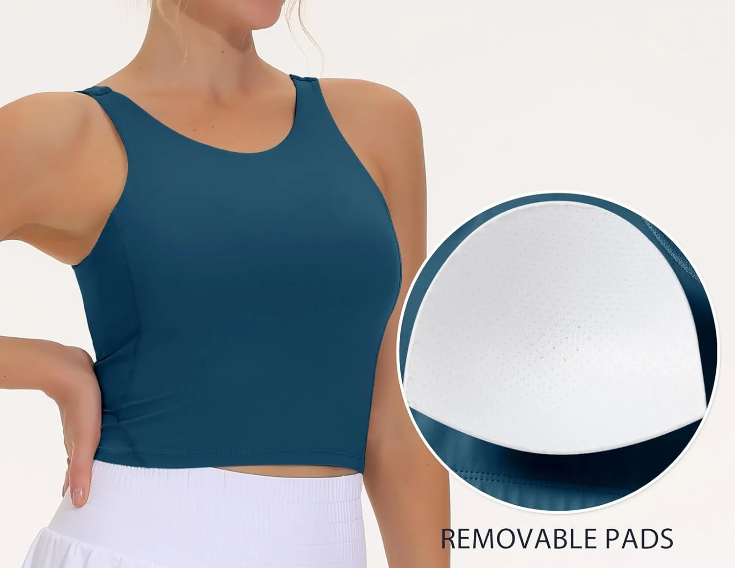 THE GYM PEOPLE Women's Sports Bra Sleeveless Workout Tank Tops Running Yoga Cropped Tops with Removable Padded