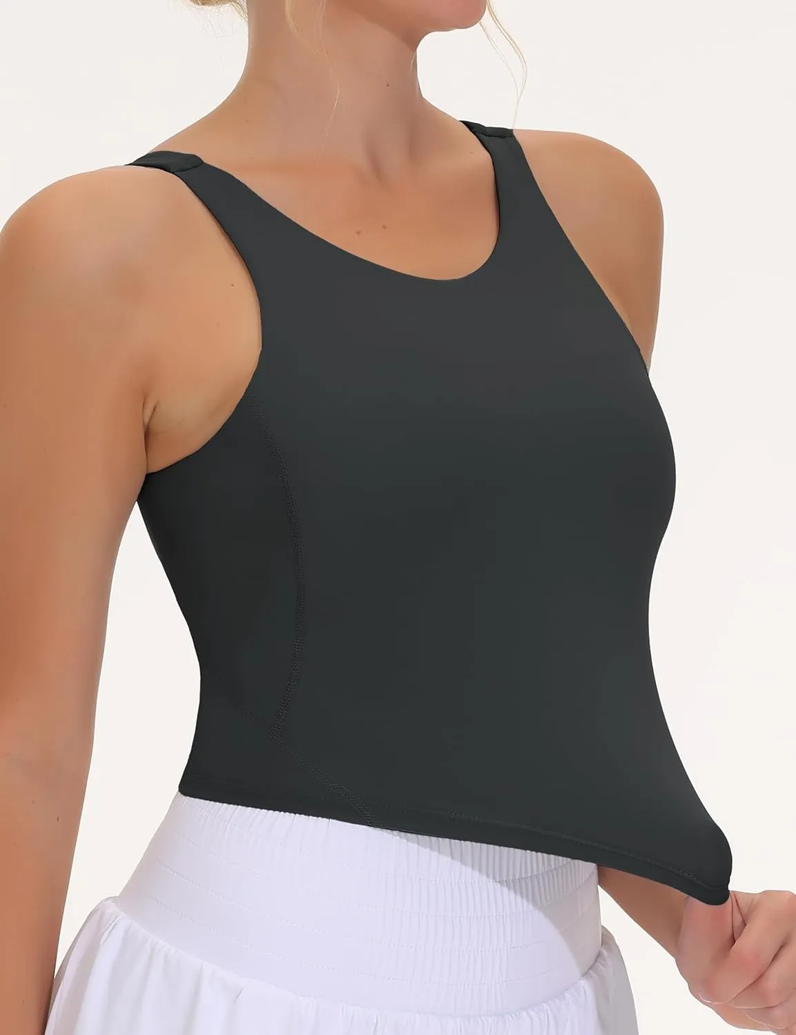 THE GYM PEOPLE Women's Sports Bra Sleeveless Workout Tank Tops Running Yoga Cropped Tops with Removable Padded