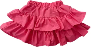 Tiered Ruffle Cake Skirt for Toddler Kids Girls Elastic High Waisted Skirts Solid Color Short Skirts