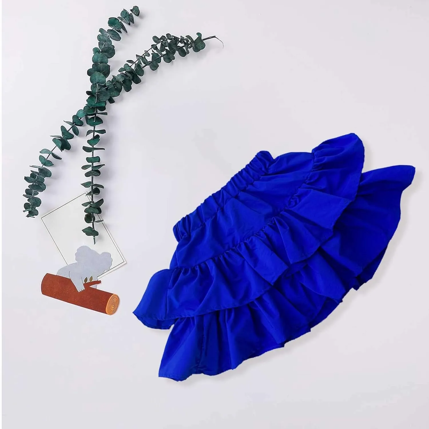 Tiered Ruffle Cake Skirt for Toddler Kids Girls Elastic High Waisted Skirts Solid Color Short Skirts