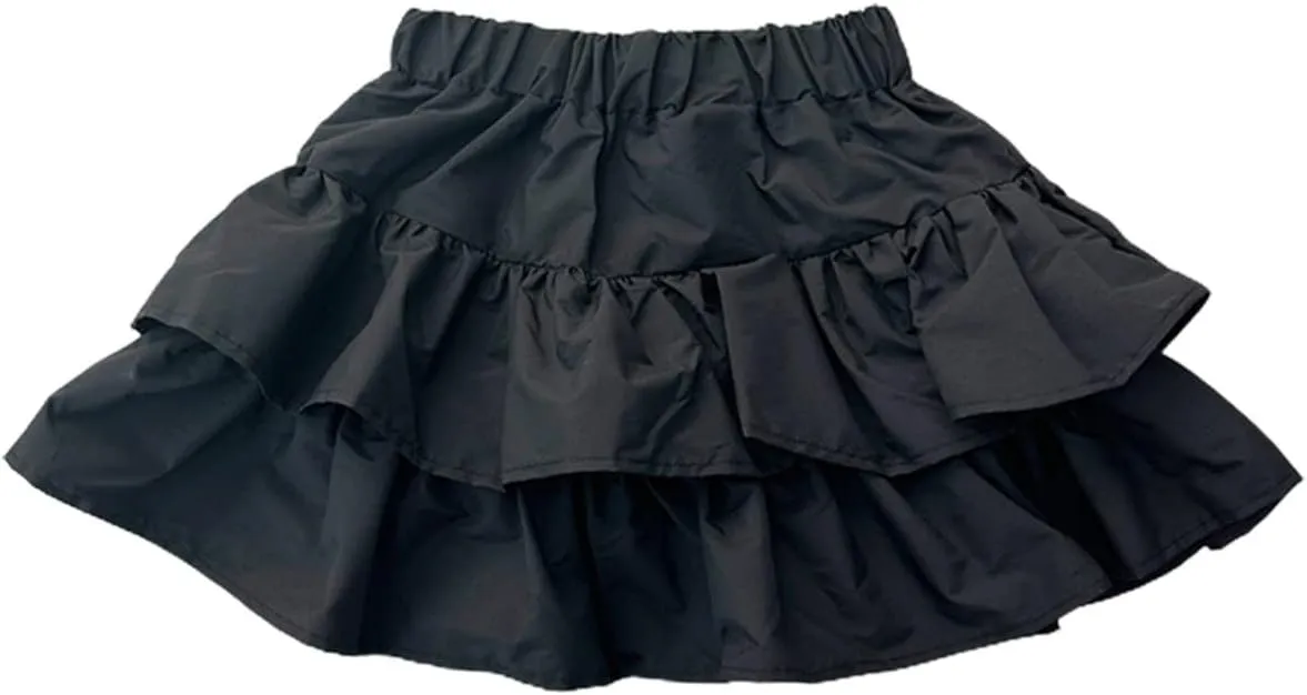 Tiered Ruffle Cake Skirt for Toddler Kids Girls Elastic High Waisted Skirts Solid Color Short Skirts