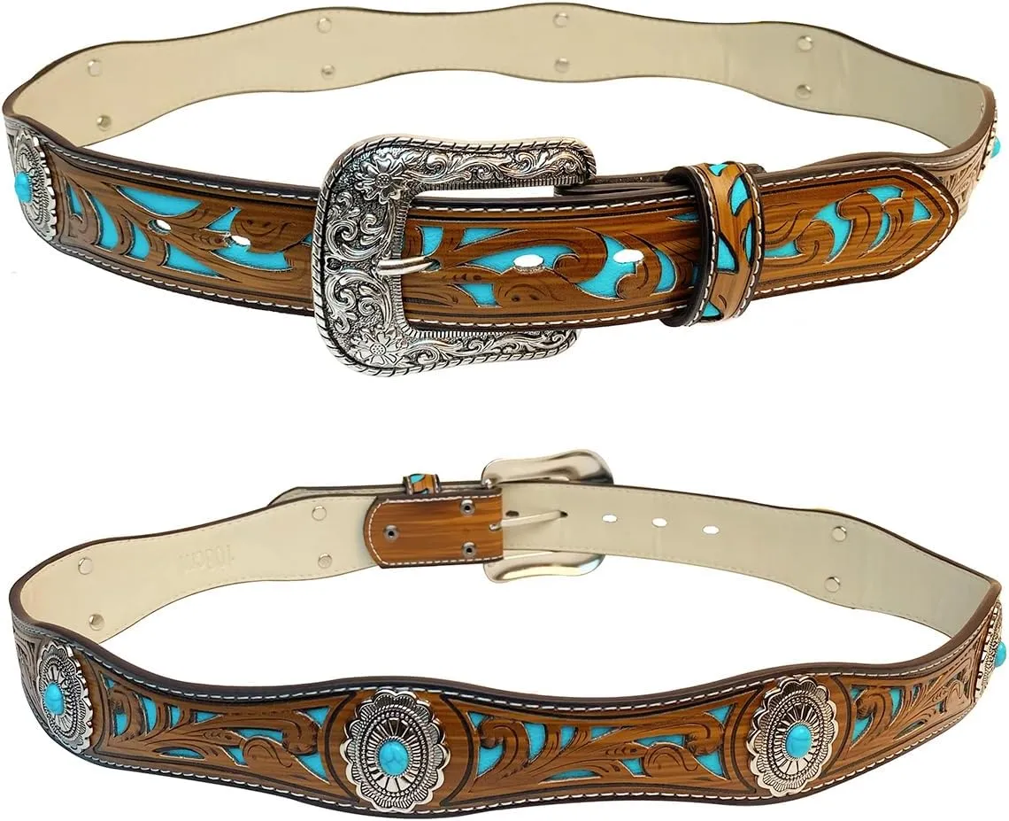 TOPACC Western Belts for Women Men Cowboy Cowgirl Belt for Jeans Pants Country Concert Outfit Rodeo