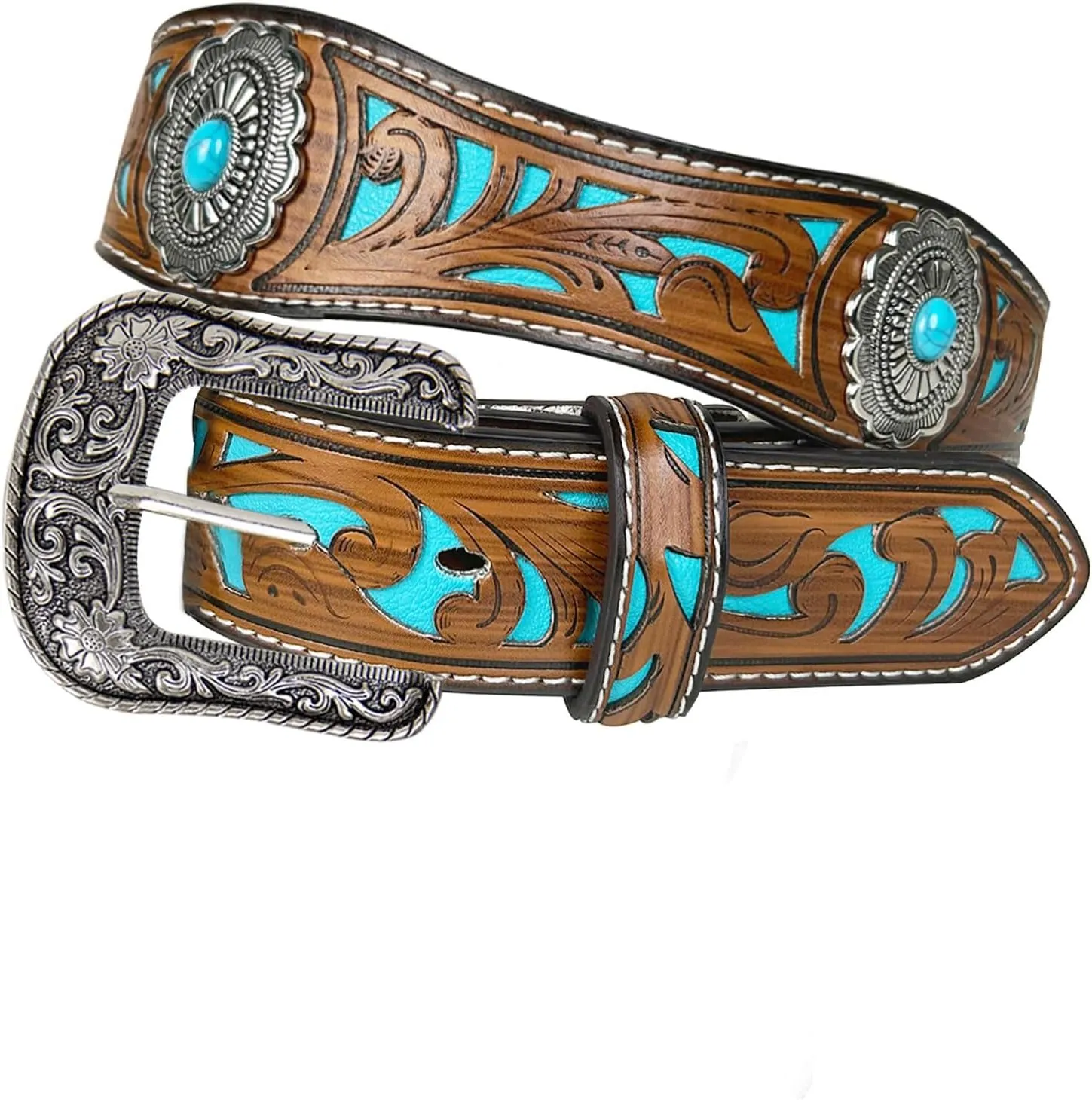 TOPACC Western Belts for Women Men Cowboy Cowgirl Belt for Jeans Pants Country Concert Outfit Rodeo
