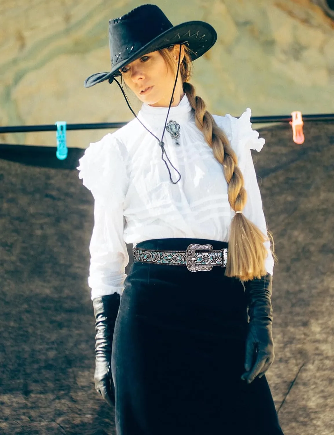TOPACC Western Belts for Women Men Cowgirl Cowboy Country Belts with Buckles for Jeans Pants Rodeo