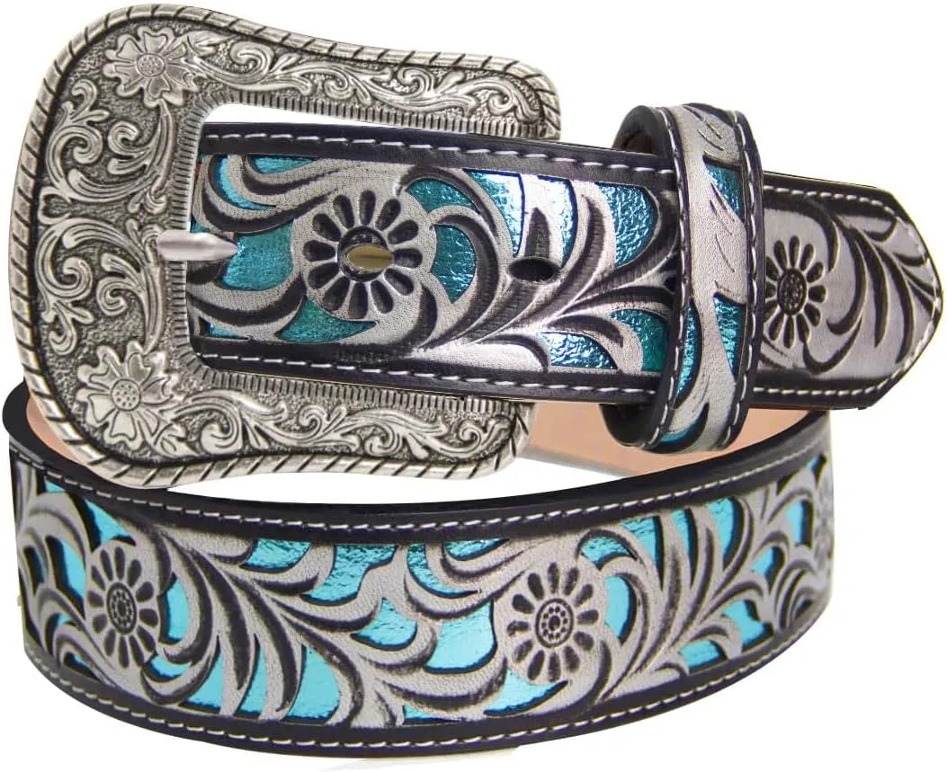 TOPACC Western Belts for Women Men Cowgirl Cowboy Country Belts with Buckles for Jeans Pants Rodeo