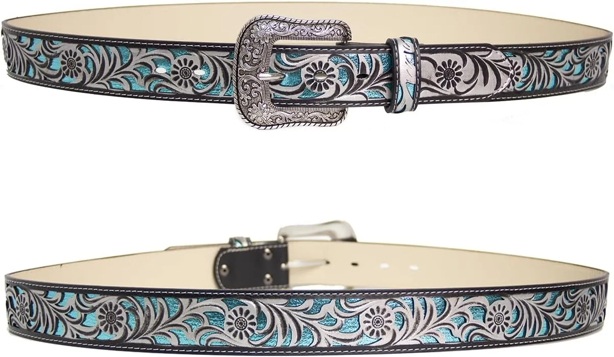 TOPACC Western Belts for Women Men Cowgirl Cowboy Country Belts with Buckles for Jeans Pants Rodeo