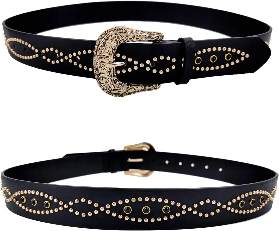 TOPACC Western Fashion Cowgirl Cowboy belts for Girls Women Boys Jeans Pants Dresses