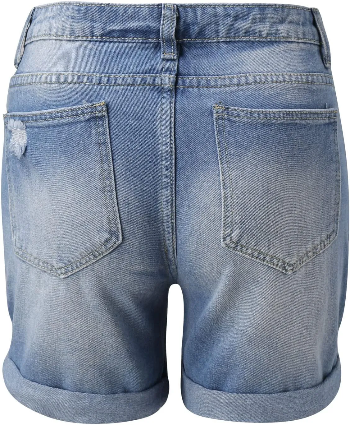 TTBDWiian Stretch Denim Shorts Women High Waisted Jean Shorts Plus Size Jeans Stretchy Button Front Streetwear Denim Trouser