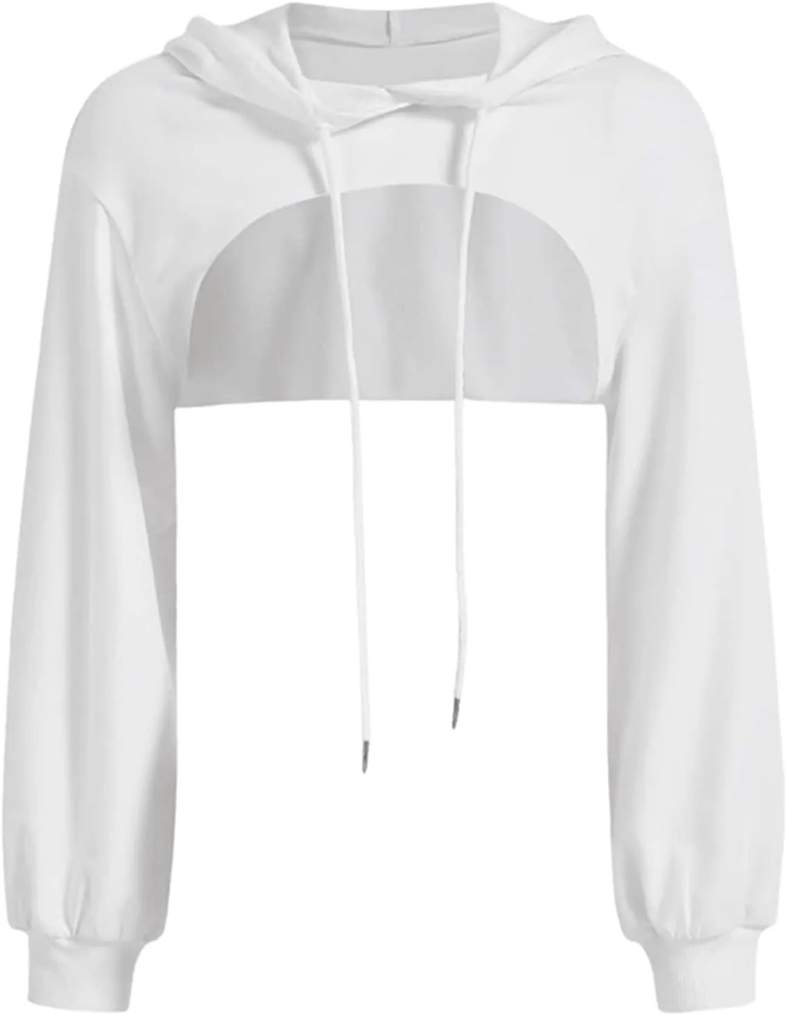TUQIDEWU Sweatshirt for Women, Long Sleeve Super Crop Top Hoodies Sweatshirts Aesthetic Punk Hip Hop Dance Sexy Rave Clothes