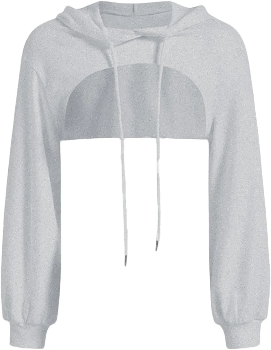 TUQIDEWU Sweatshirt for Women, Long Sleeve Super Crop Top Hoodies Sweatshirts Aesthetic Punk Hip Hop Dance Sexy Rave Clothes