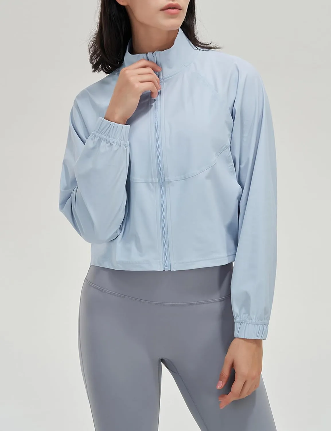 UANEO Womens Athletic Cropped Jacket Zip Up Long Sleeve Workout Tops Gym Yoga Running Sports Shirts Jackets