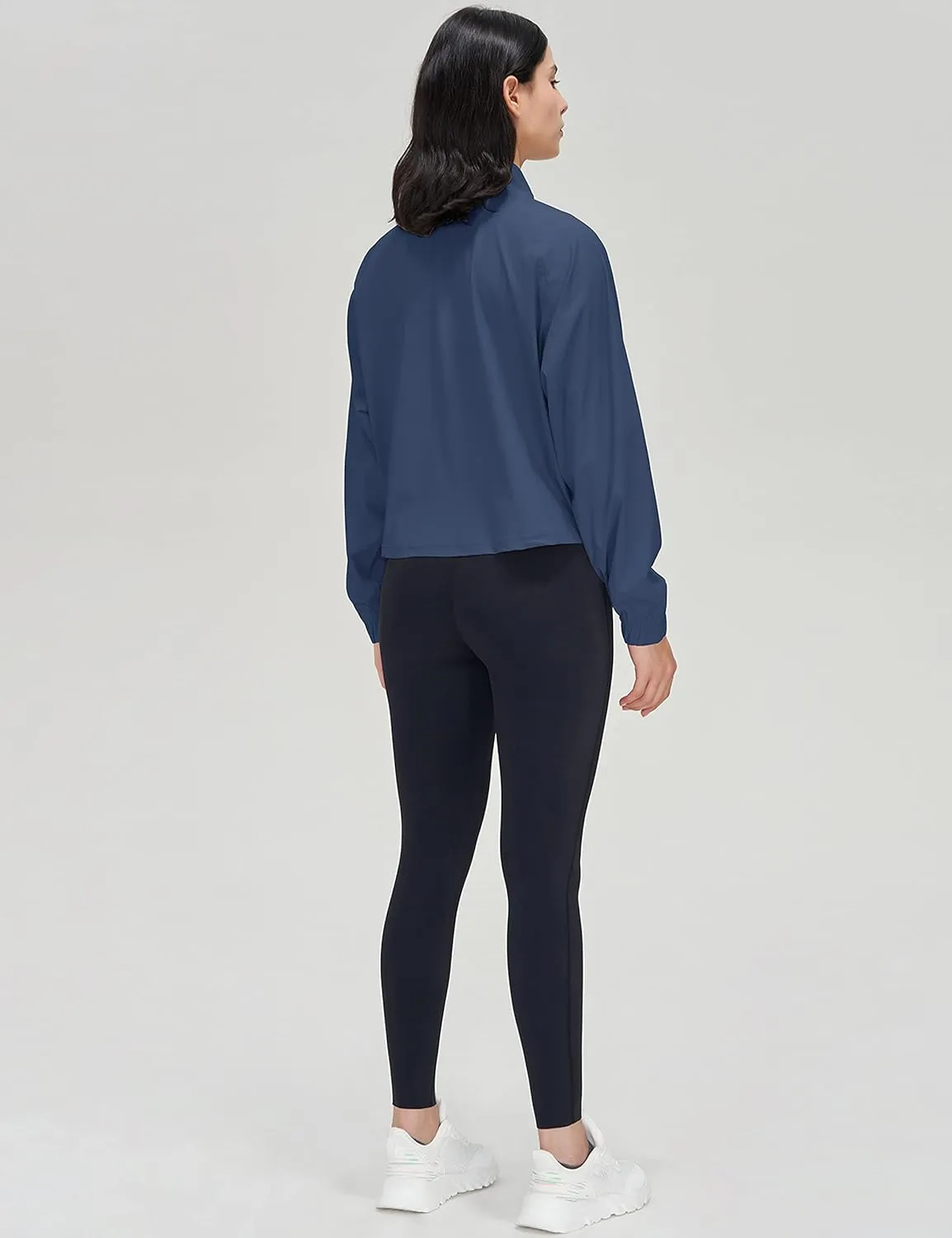 UANEO Womens Athletic Cropped Jacket Zip Up Long Sleeve Workout Tops Gym Yoga Running Sports Shirts Jackets