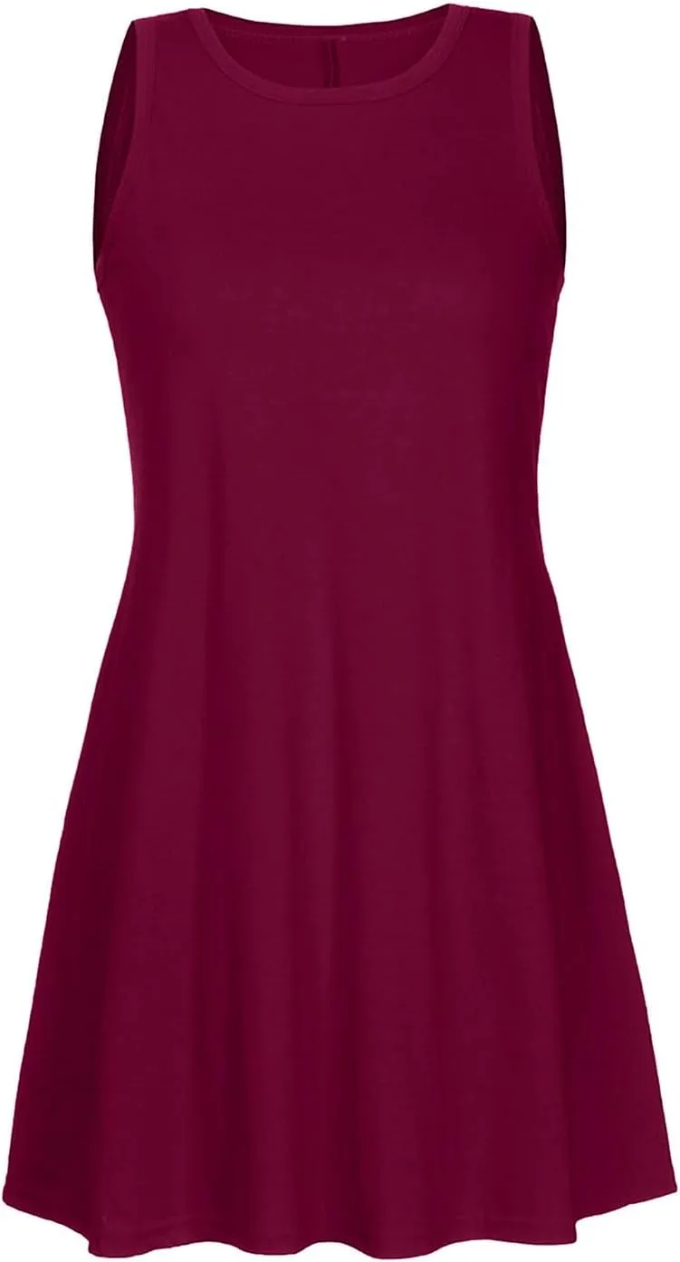 Vacation Dresses for Women 2024 Sleeveless Casual Sundresses A Line Fashion Comfy Short Dresses with Pockets